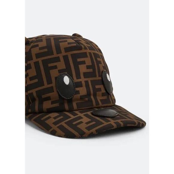 $850! Fendi Kids - Unisex FF Print Bear Cap Brown - 11 / Brown - Picture 3 of 8